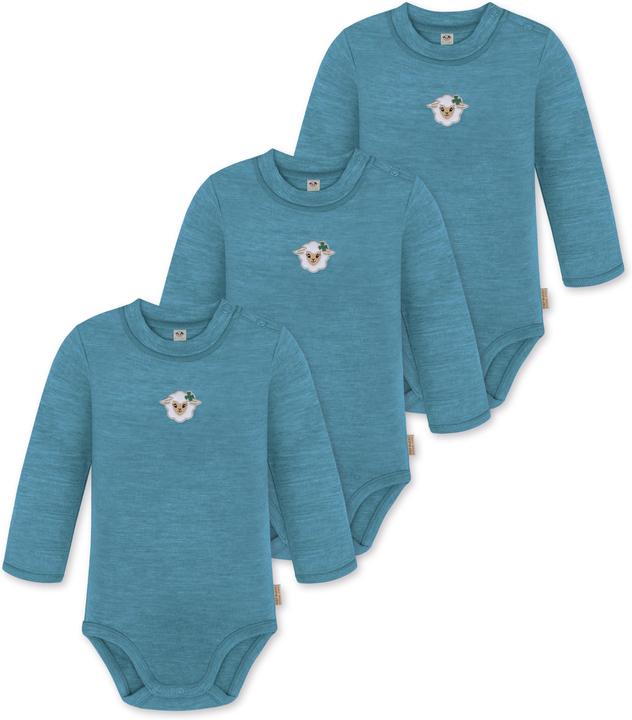Normani 3er Pack Baby Merino Langarmbody „Tuai" - 9399 (80)