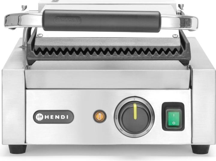 Actual product image Hendi Professional contact grill Gastro EINZEL - top and bottom grooved