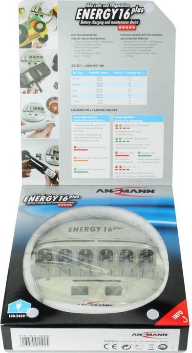 Immagine prodotto Ansmann Energia 16 Plus (1 pz., C, D, AA, AAA, 9V Block, Caricabatterie senza batteria)