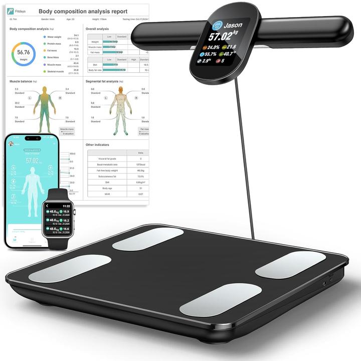 Actual product image Raoyan Körperanalysewaage mit Handsensoren (180 kg)