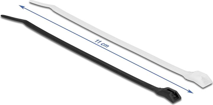 Actual product image Delock Cable tie with flat head L 110 x W 2.5 mm 100 pieces (Velcro cable ties, 110 mm, 100 pcs.)