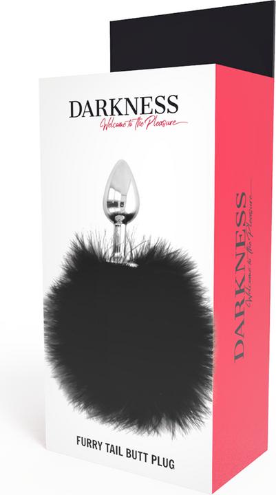 Actual product image Darkness Metal Anal Plug with Black Rabbit Tail