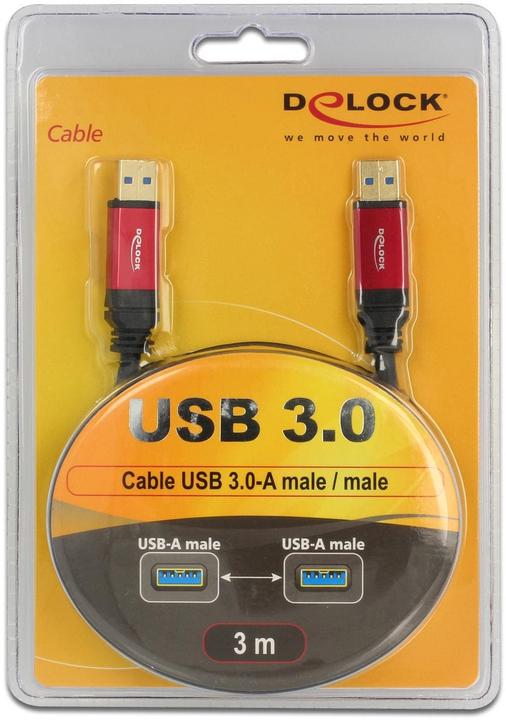 Actual product image Delock USB3.0 cable, A male to A male (3 m, USB 3.0)