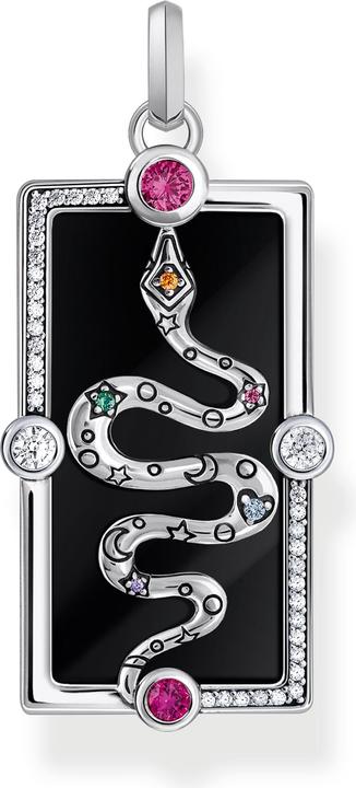 Produktbild Thomas Sabo Kettenanhänger Schlange mit schwarzer Kaltemaille und bunten Steinen Silber (Emaille, Emaille/Silber, 925er Silber)