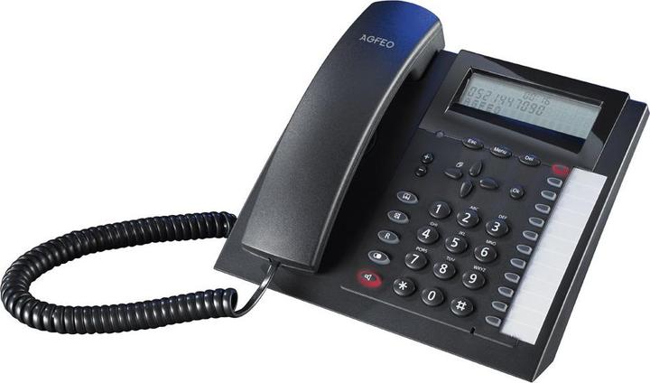 Agfeo T 18 nero Telefono analogico a 3 linee Display a 3 livelli Angolo di inclinazione del dispositivo