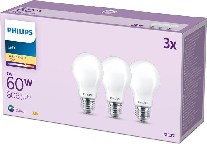 Actual product image Philips LED Bulbs (E27, 7 W, 806 lm, 3 x, E)