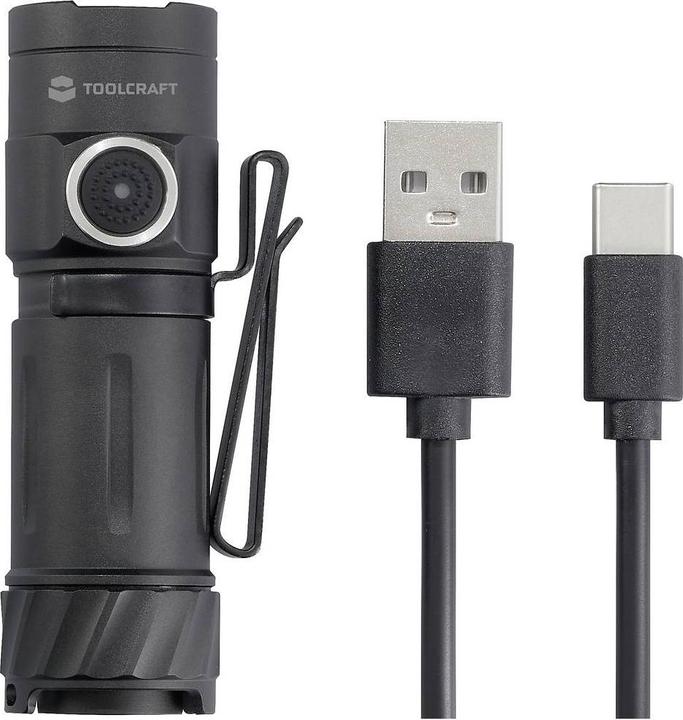 Actual product image Toolcraft TO-9664728 Mini torch, adjustable, with belt clip, with emergency light (7.02 cm, 1200 lm)