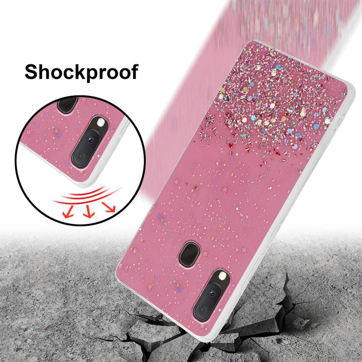 Actual product image Cadorabo TPU cover sparkling glitter (Samsung Galaxy A20e, Samsung Galaxy A10e)