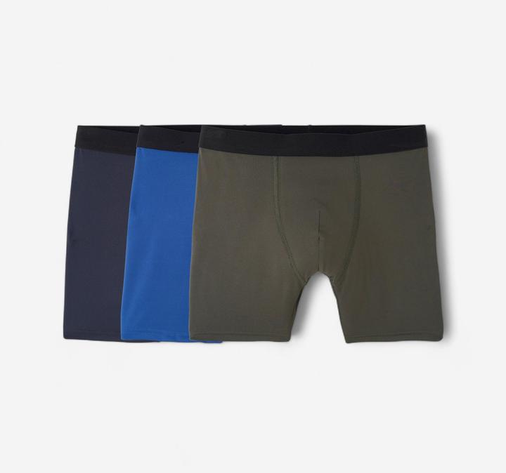 Image du produit Decathlon Fonctionnel boxer homme respirant pack de 3 - marine/bleu/kaki (XXL, Lot de 3)