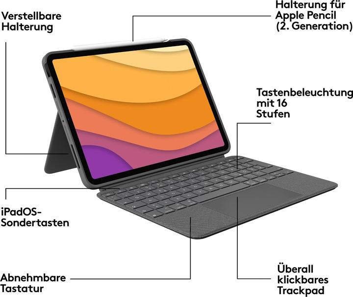 Productafbeelding Logitech Combo Touch (FR, iPad Air 2020 (4e generatie), iPad Air 2022 (5e gen))