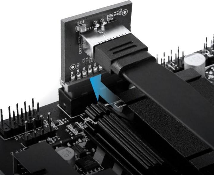 Image du produit Aquatuning Interne 19 broches mâle (USB 3.0) vers USB 3.1 type-E 20 broches clé A, (90??)