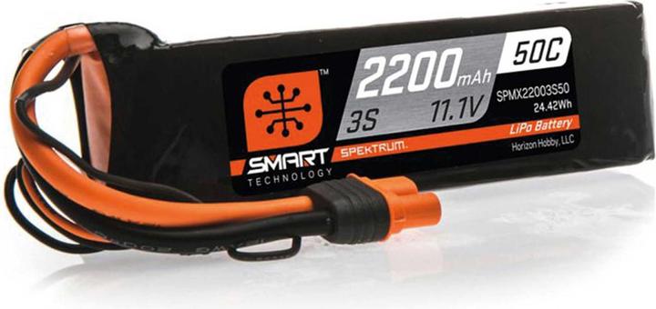 Produktbild Spektrum 2200mAh 3S 11.1V 50C Smart LiPo Battery IC3 (11.10 V, 2200 mAh)