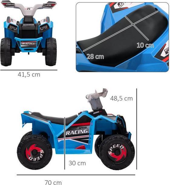 Produktbild Swisshandel24 Elektro Kinderquad, Elektroquad, Vorwärts-, Rückwärtsfunktion, 6V, 1,5-3 Jahre, 2,5 km/h, Blau (6 V)