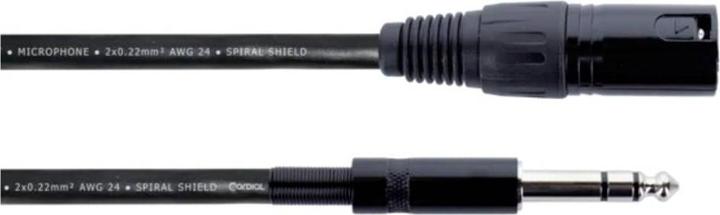 Cordial EM 3 MV XLR Verbindungskabel (1x XLR-Stecker 3 polig - 1x Klinkenstecker (3 m)