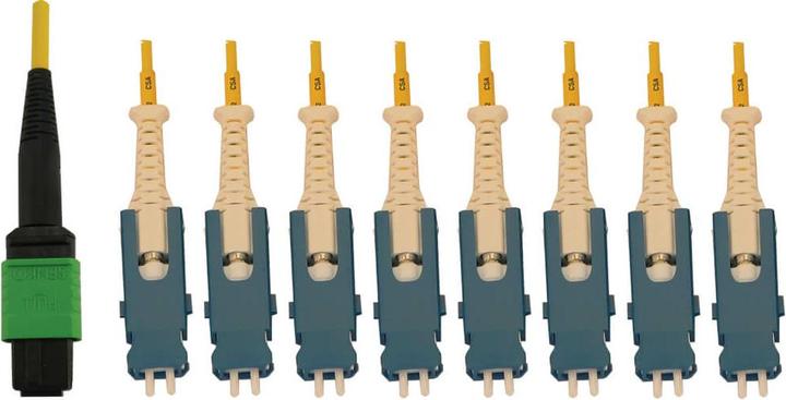 Produktbild Eaton 40/100/400G Singlemode 9/125 OS2 Breakout Fiber Optic Cable 16F MTP/MPO-APC to 8x Du (3 m)