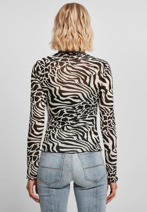 Actual product image Urban Classics Ladies AOP Mesh Turtleneck Longsleeve (XL)