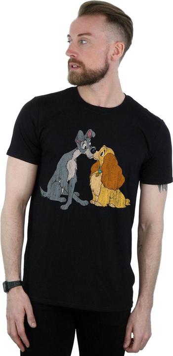 Actual product image Disney Mens Lady And The Tramp Distressed Kiss T-Shirt (M)
