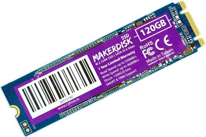 Produktbild Cytron MakerDisk M.2 2280 SSD Hard Drive for Raspberry PI with NOOBS 120GB (120 GB)