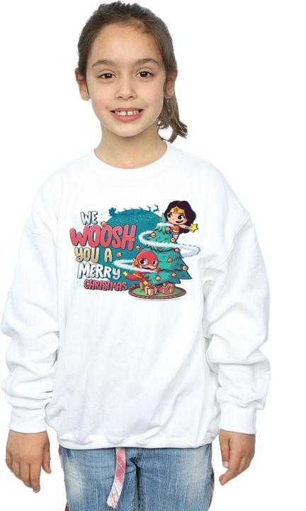 Image du produit - Sweat SUPER FRIENDS WE WHOOSH YOU A MERRY CHRISTMAS - Fille (152, 158)