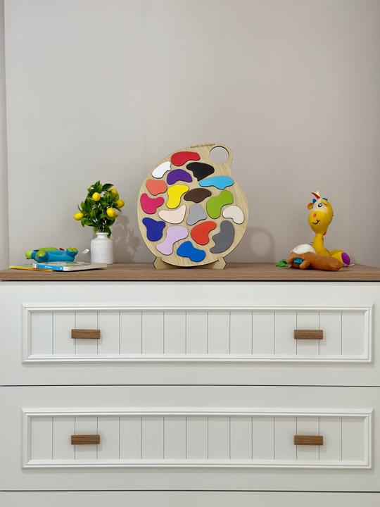 Image du produit Activity Board Puzzle palette en bois coloré, jouet éducatif pour enfants, cadeau idéal pour les tout-petits