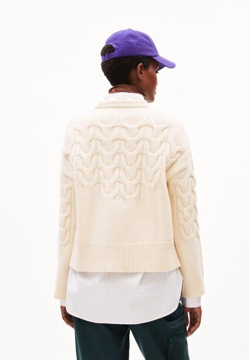 Actual product image Armedangels Alaania Pullover Stand-Up Collar Oatmilk (M)