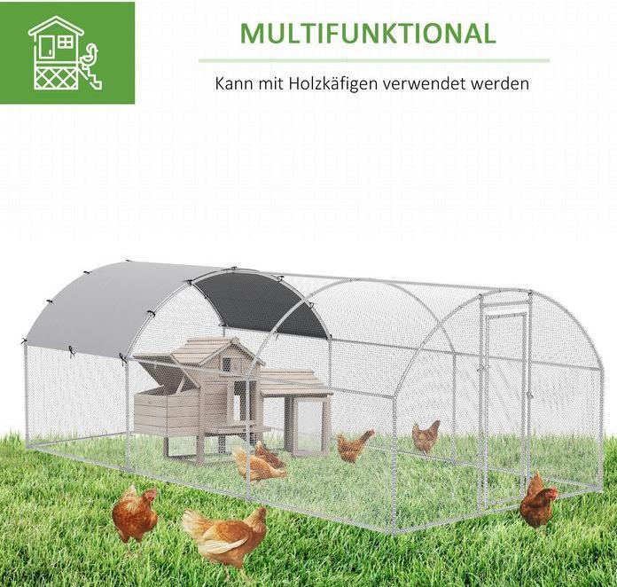 Produktbild Swisshandel24 Hühnerstall Haustierkäfig XXL 280 x 570 x 197 cm Outdoor Geflügelstall für Hühnerkäfig mit Schatten