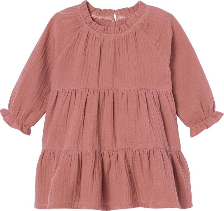 Image du produit Vertbaudet Robe bébé fille à volants en mousseline de coton (98)