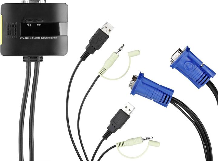 Actual product image LevelOne KVM-0223, 2-Port KVM Switch, VGA, Audio, USB