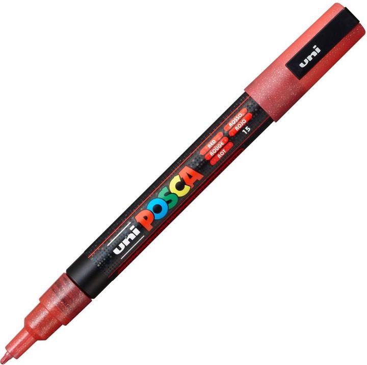 Produktbild Posca Marker PC-3M Rundspitze (Glitter Rot, 1.30 mm, 1 x)