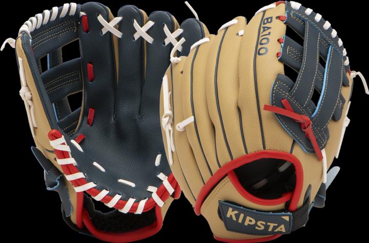 Actual product image Kipsta Kids baseball glove right thrower - BA100 blue/beige (10.50")