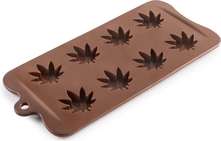 Actual product image Ibili Silicone moulds hemp motif chocolates 10.5x21x2.5 cm Mould for making hemp chocolate