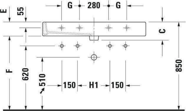 Image du produit Duravit Plan de toilette Vero 120 cm blanc 0454120000 (470 mm, 1200 mm)