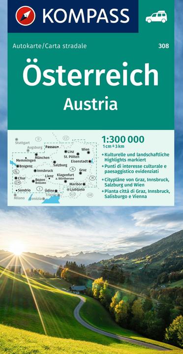 Image du produit Carte routière Autriche 1:300.000