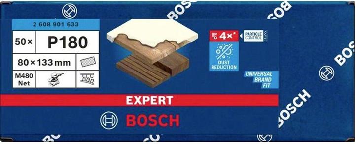 Immagine prodotto Bosch Professional Zubehör Rete abrasiva EXPERT M480, 80 x 133 mm, G 180, 50 pezzi (180)