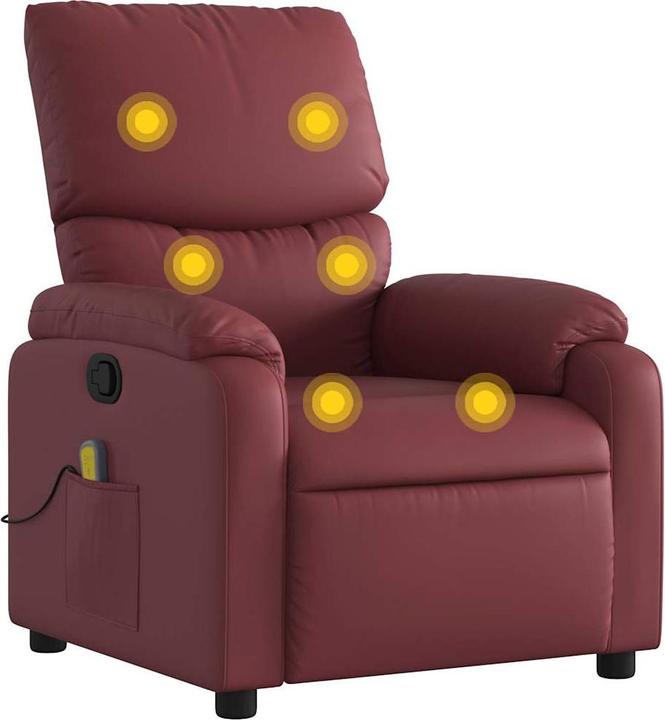 Image du produit VidaXL Fauteuil de massage vin rouge similicuir,Couleur : vin rouge,Matériaux