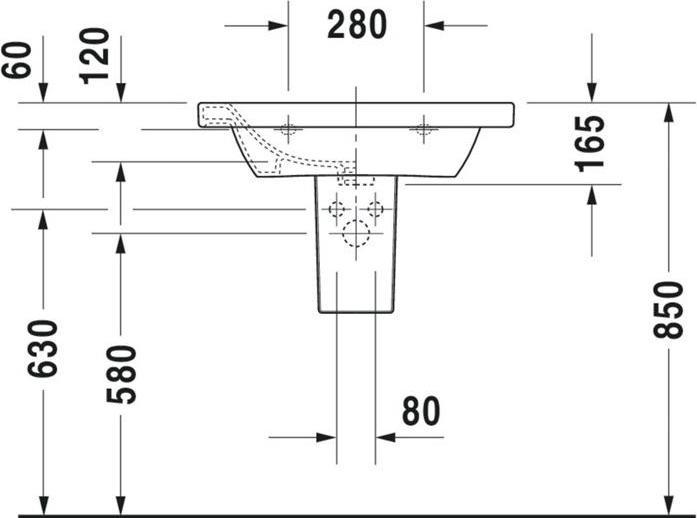 Actual product image Duravit Furniture washbasin DuraStyle 65 cm white 2320650000 (480 mm, 650 mm)