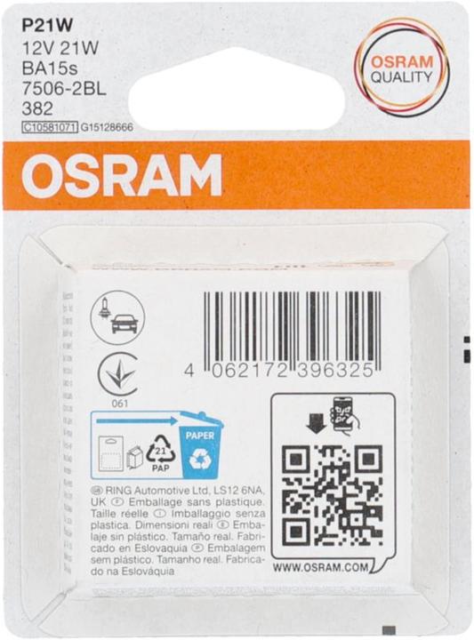 Image du produit Osram Standard P21W 21 W 12 V (P21V)