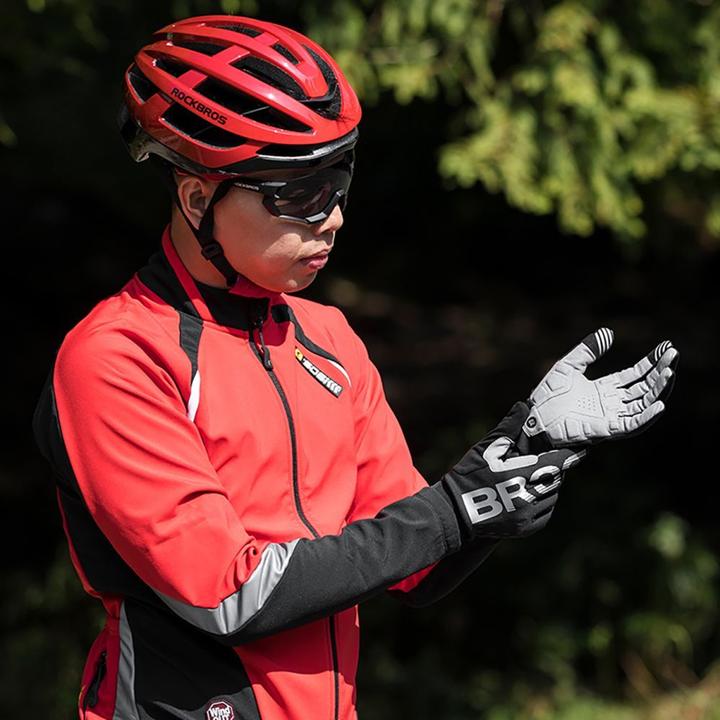 Actual product image Rockbros cycling gloves, insulated, long, size: XL - black and gray (XL)