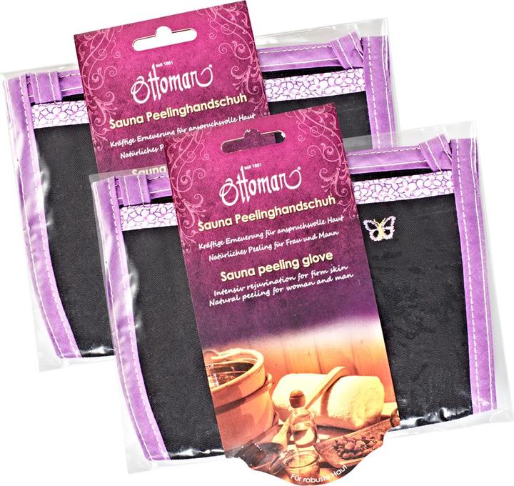 Actual product image Natura Punto Exfoliating glove for face and body, black, purple