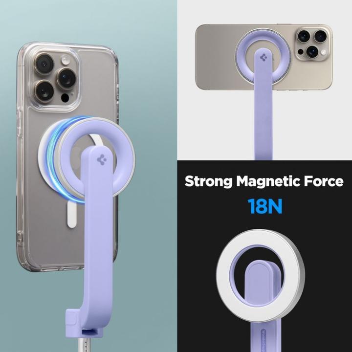 Image du produit Spigen S571W Canne à selfie Bluetooth MagSafe avec trépied - Violet