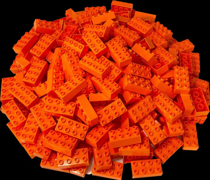 Actual product image LEGO Duplo 2x4 bricks orange - 40 pieces - basic building blocks 3011 NEW (3011)