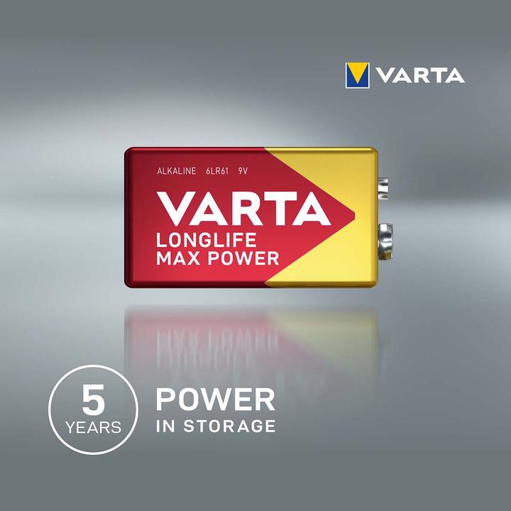 Actual product image Varta Longlife Max Power (1 pcs., 9V Block, 580 mAh)