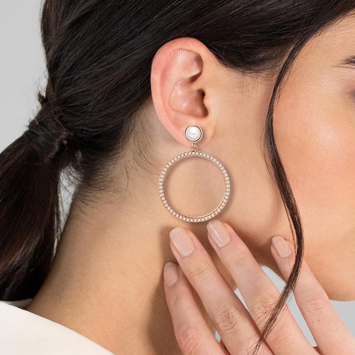 Produktbild Lulu & Jane Messing Zirkonia Muschelkernperle roségold - 33068 (Messing)