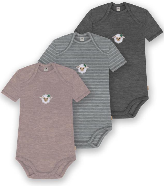 Normani 3er Set Baby Merino Body Kurzarm „Tauranga" - 9299