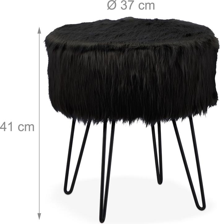 Image du produit Relaxdays Tabouret en fourrure