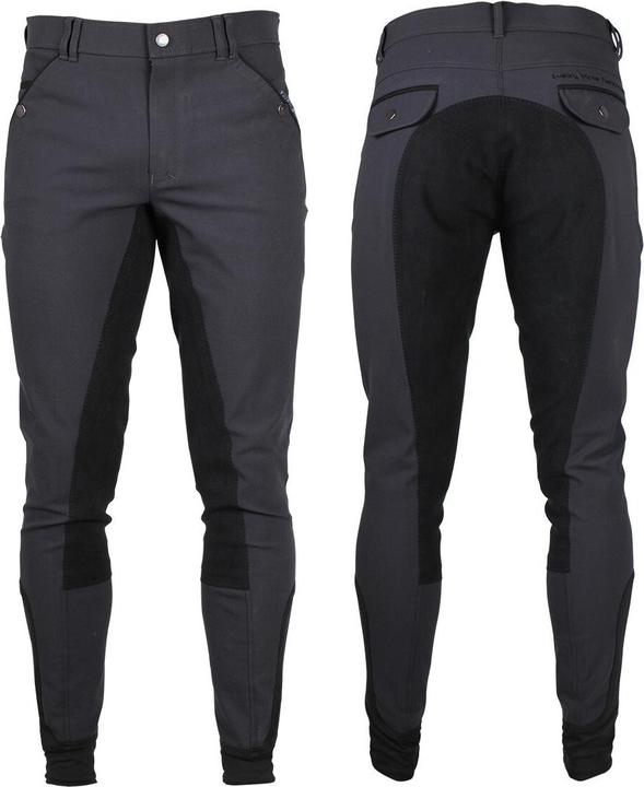 Qhp pantalon équitation avec assise en imitation cuir jack (44)
