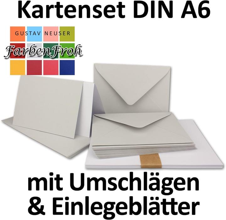 Produktbild Neuser Papier Faltkarten-Set mit Umschlägen, Doppelkarten und Einlegern (75 Stück) (75 Stk.)