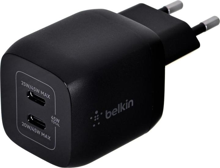 Produktbild Belkin Dual USB-C GaN Ladegerät mit Power Deliver und PPS Technologie (45 W)