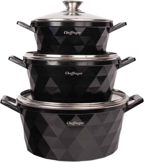 Immagine prodotto JTI Set di pentole - alluminio e vetro - 6 pezzi (28 cm, Set di pentole e padelle da cucina, Alluminio)