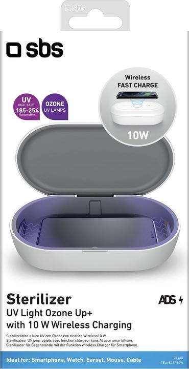 Immagine prodotto SBS UV Disinfection Box & Wireless Charger/Inductive Charging Station 10W, bianco